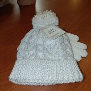 Capelli New YorkHome › Girls 2 Piece Set Hat & Gloves with Faux Fur S/M New